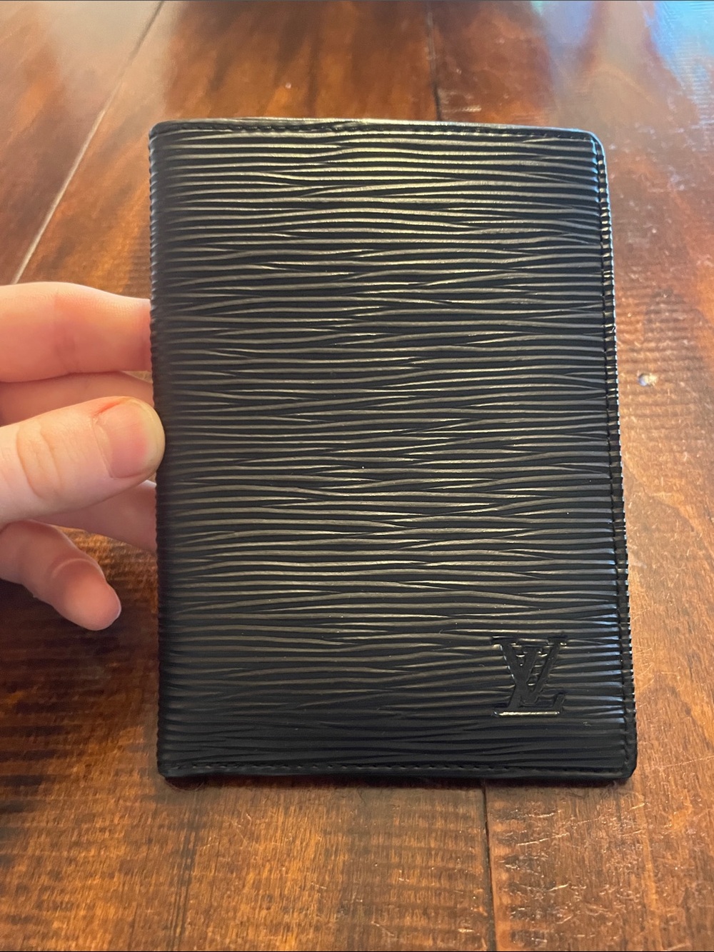 Louis Vuitton Black Epi Leather Passport Holder